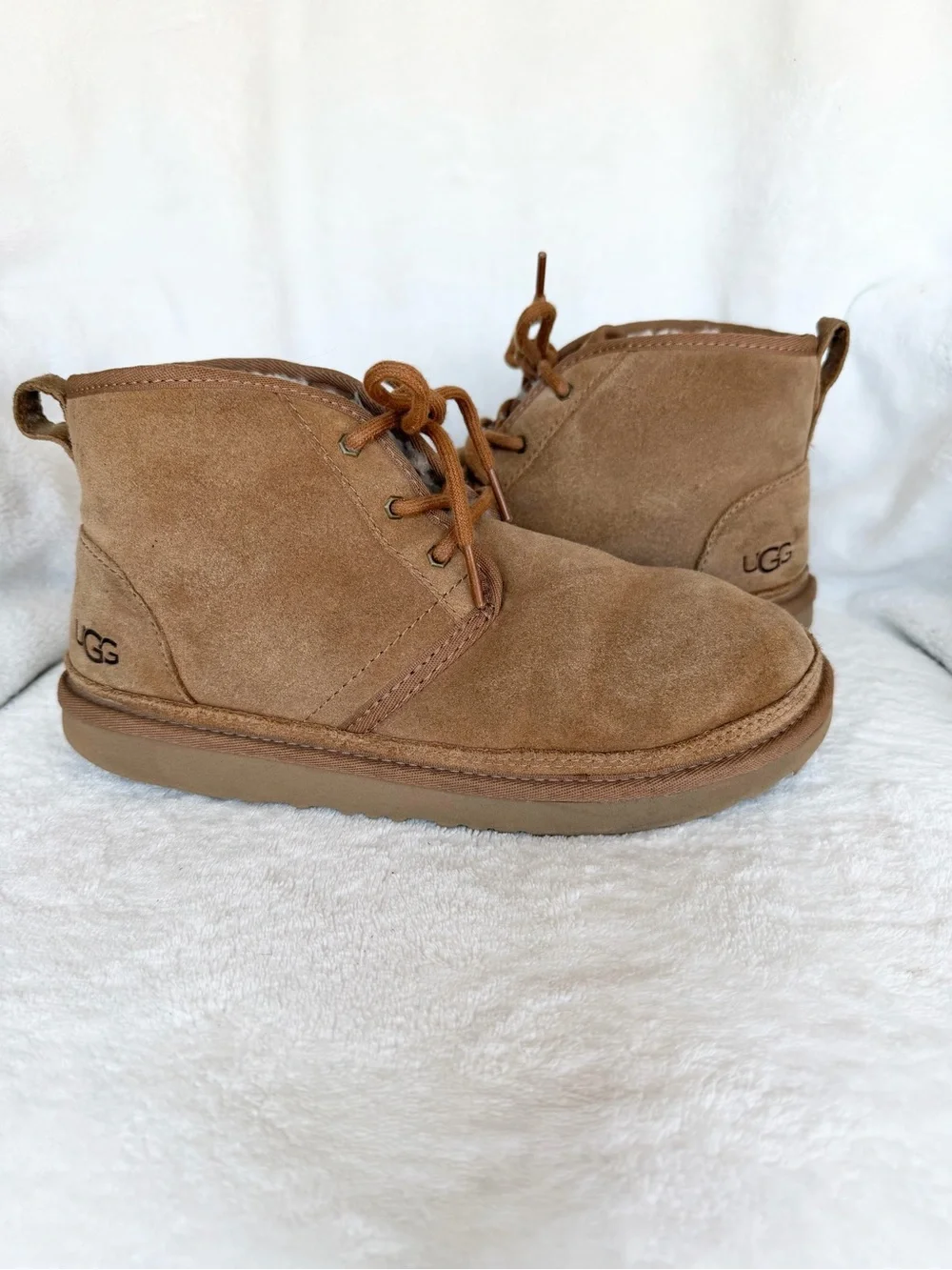 UGG Winter Snow Boots Youth 6 Neumel II Amber Brown Suede Sheepskin 1017320K